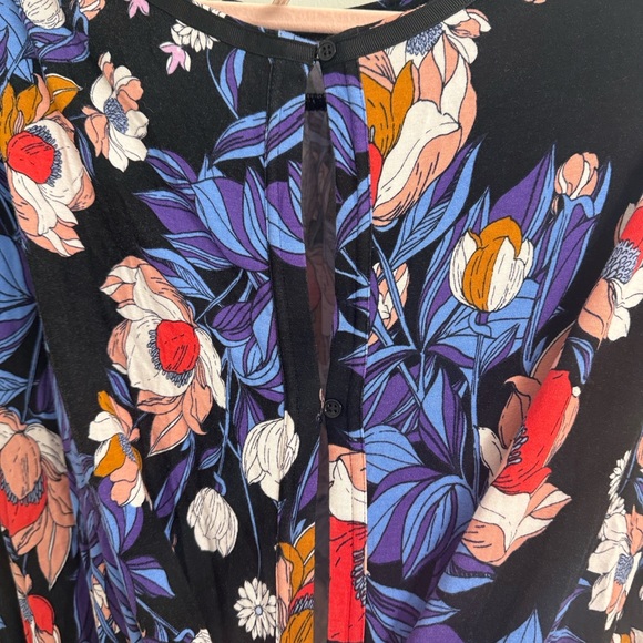 Free People Black and Purple Floral Blouse - Picture 7 of 9